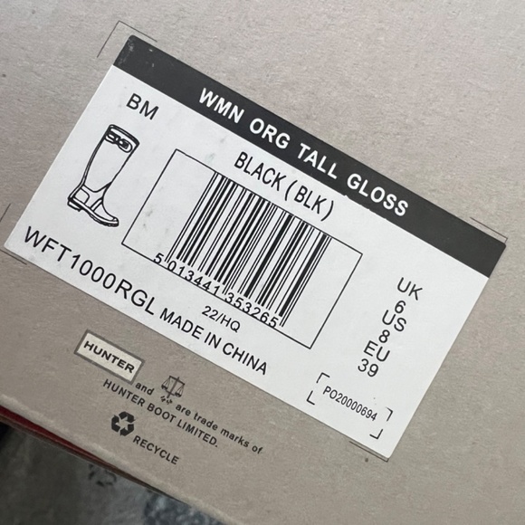 NIB NEW Hunter Original Glossy Rain boots Size 8 - Picture 6 of 6